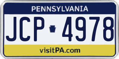 PA license plate JCP4978