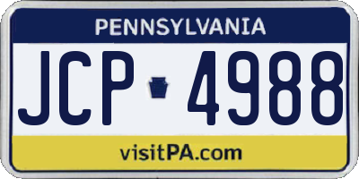 PA license plate JCP4988