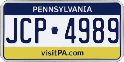 PA license plate JCP4989
