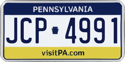 PA license plate JCP4991