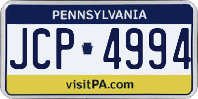 PA license plate JCP4994