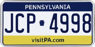 PA license plate JCP4998