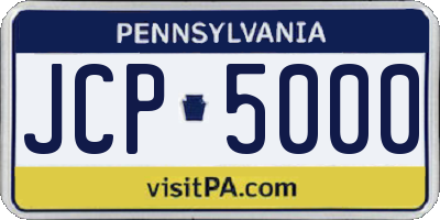 PA license plate JCP5000