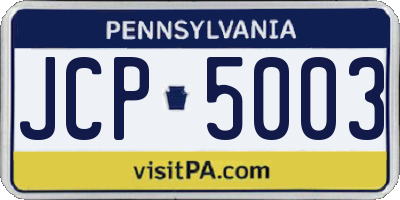 PA license plate JCP5003