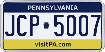 PA license plate JCP5007