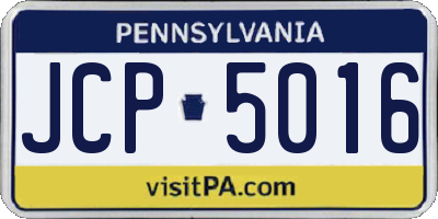 PA license plate JCP5016