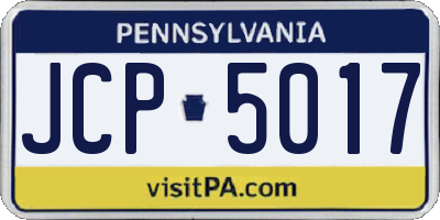 PA license plate JCP5017