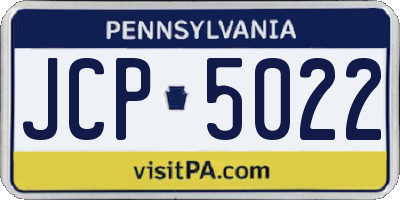 PA license plate JCP5022