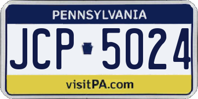 PA license plate JCP5024