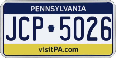 PA license plate JCP5026