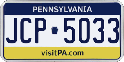 PA license plate JCP5033
