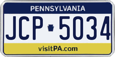 PA license plate JCP5034