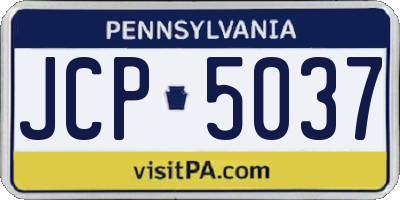PA license plate JCP5037