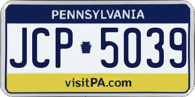 PA license plate JCP5039