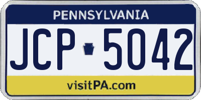 PA license plate JCP5042