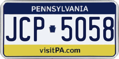PA license plate JCP5058