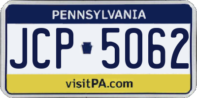 PA license plate JCP5062