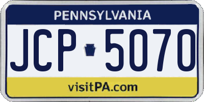 PA license plate JCP5070