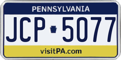 PA license plate JCP5077