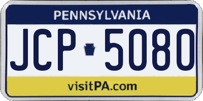 PA license plate JCP5080