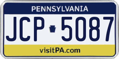 PA license plate JCP5087