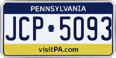 PA license plate JCP5093