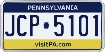 PA license plate JCP5101