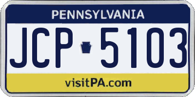 PA license plate JCP5103