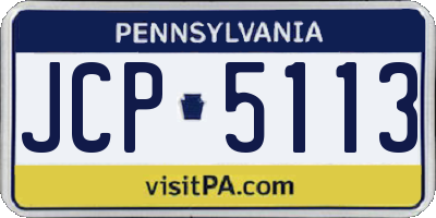 PA license plate JCP5113
