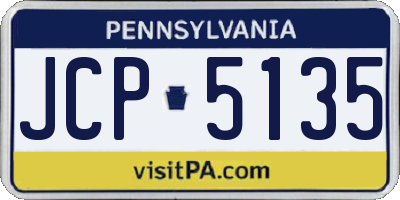 PA license plate JCP5135