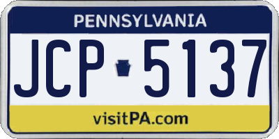PA license plate JCP5137
