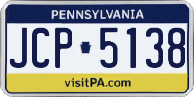 PA license plate JCP5138