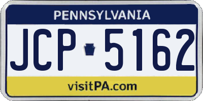 PA license plate JCP5162