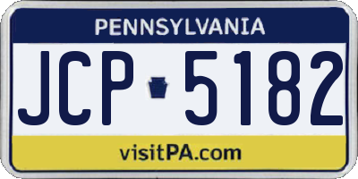 PA license plate JCP5182