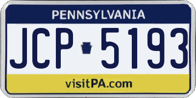 PA license plate JCP5193