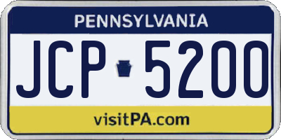 PA license plate JCP5200