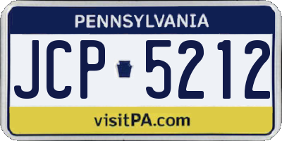 PA license plate JCP5212