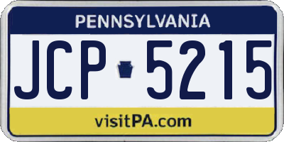 PA license plate JCP5215