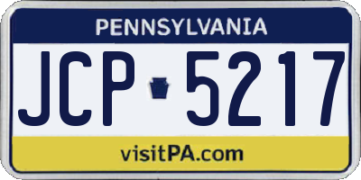 PA license plate JCP5217