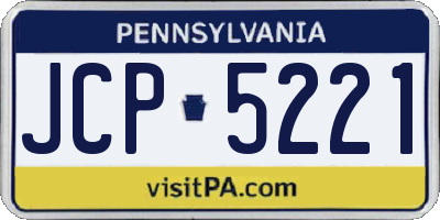 PA license plate JCP5221