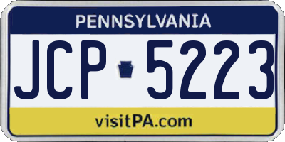 PA license plate JCP5223