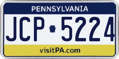 PA license plate JCP5224