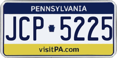 PA license plate JCP5225