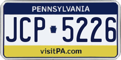 PA license plate JCP5226