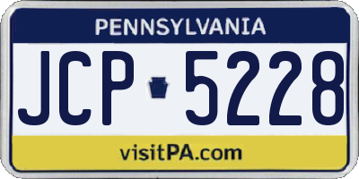PA license plate JCP5228