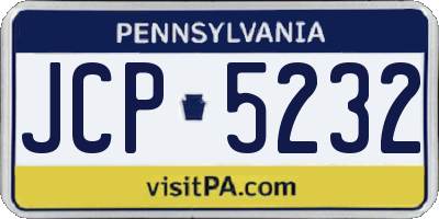 PA license plate JCP5232