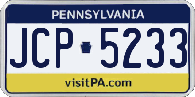 PA license plate JCP5233