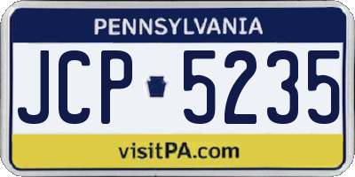 PA license plate JCP5235