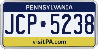PA license plate JCP5238
