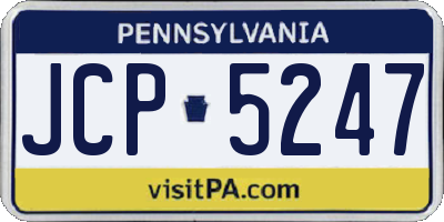 PA license plate JCP5247